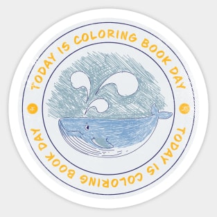 Today is Coloring Book Day Badge Sticker